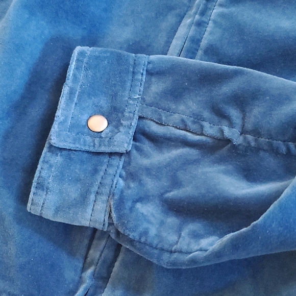 NWT New Brixton Utopia Zip Front Velvet Jacket in Sapphire Color Size Small - Picture 11 of 12